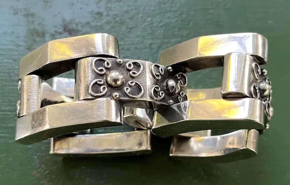 1940's Ambriz Silver Link Bracelet Made in Mexico - image 9