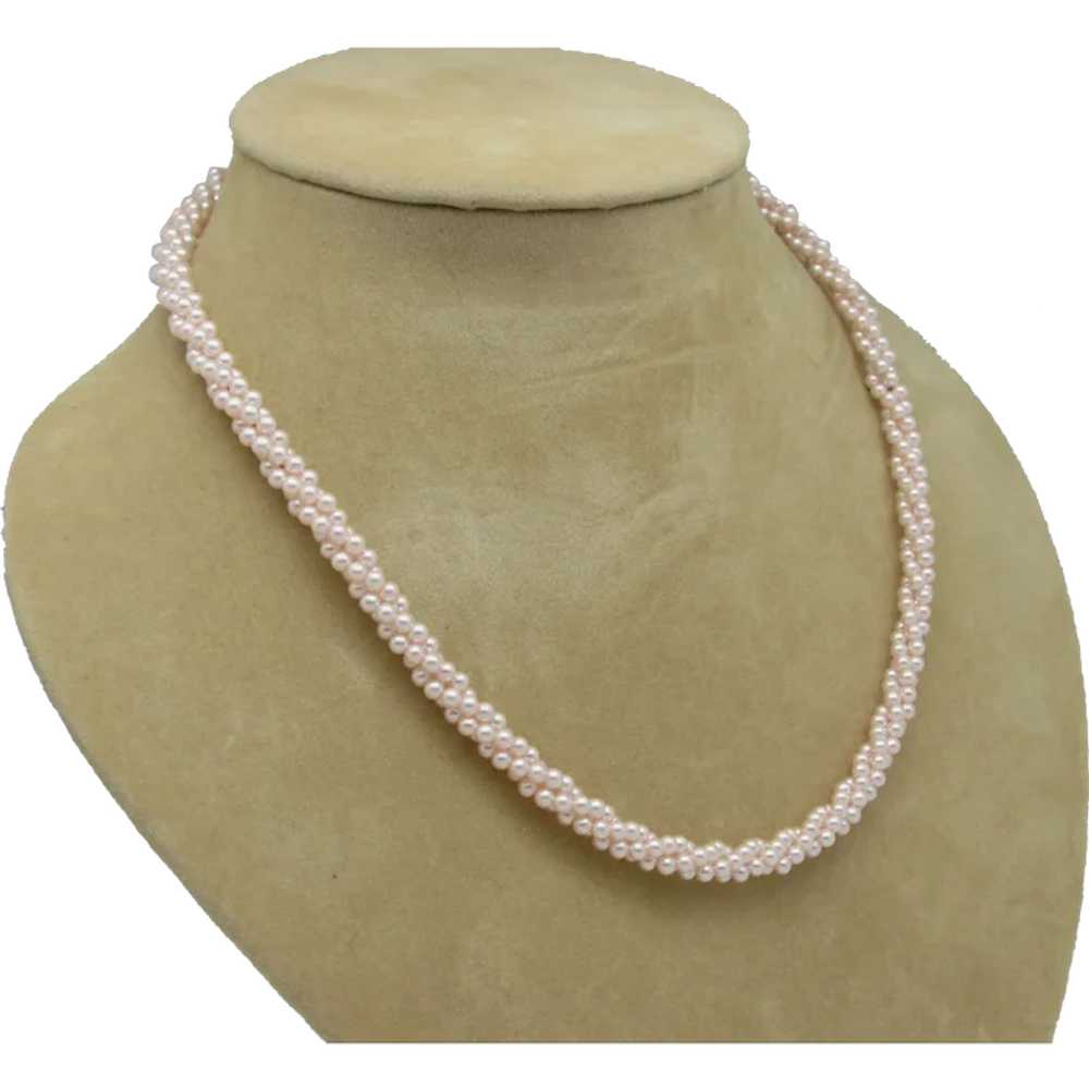 Woven Imitation Pearl Rope Necklace - image 1