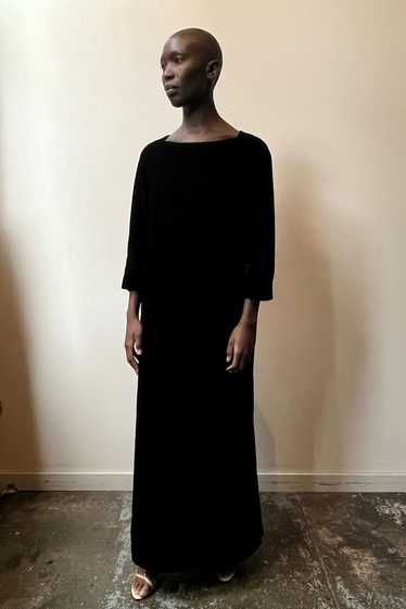 Yves Saint Laurent Couture black velvet gown - image 1