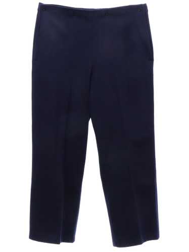 1970's Mens Dark Blue Heavy Wool Navy Style Pants