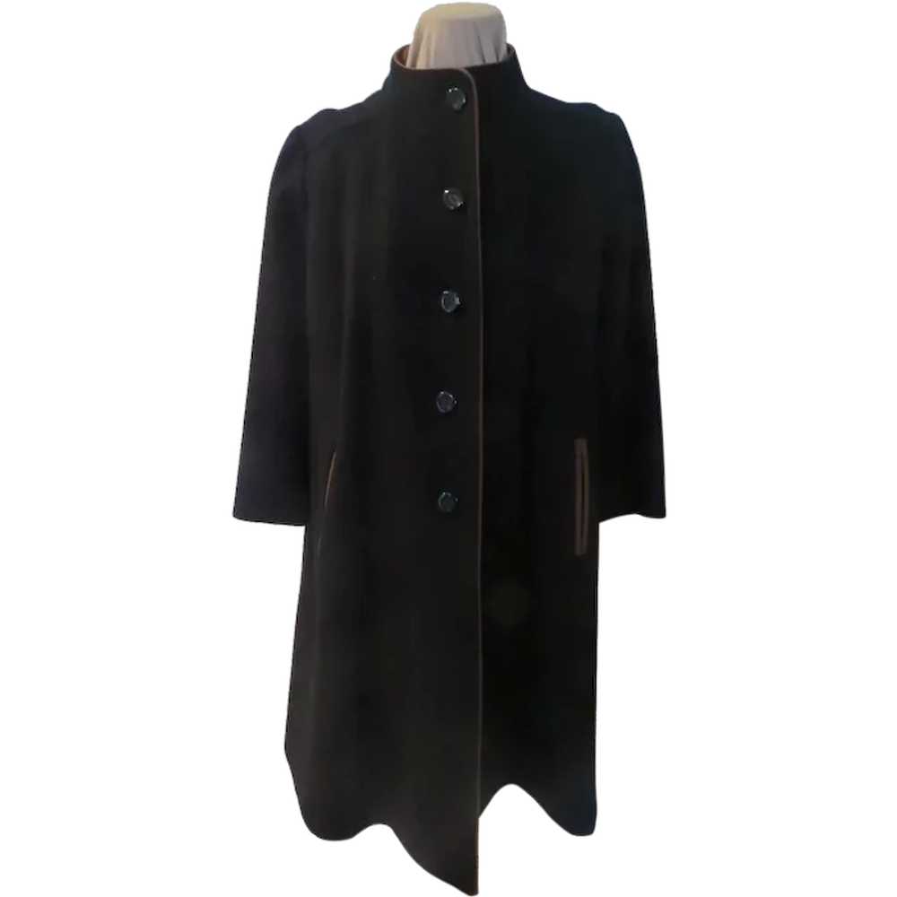 Brown Piped Black Coat - image 1