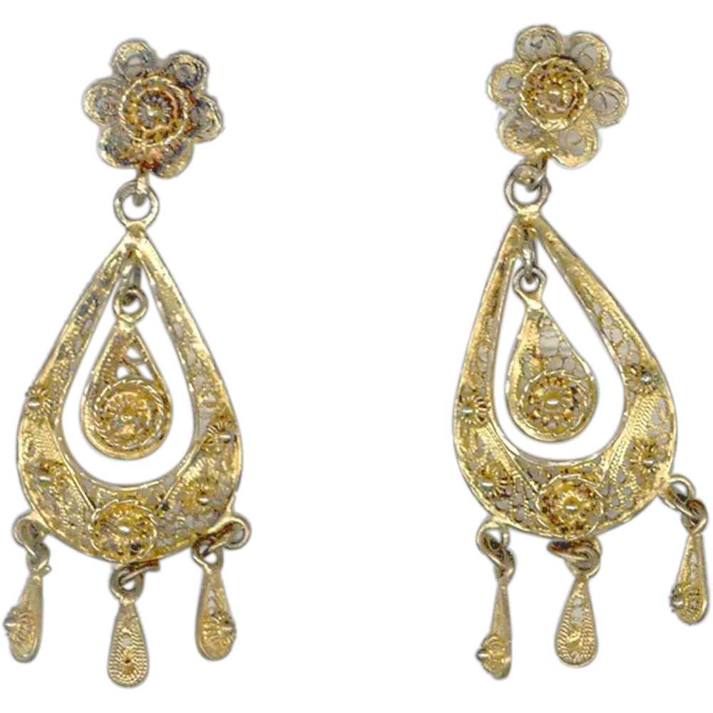 ELEGANT Filigree Screwback Earrings Purchased in … - image 1