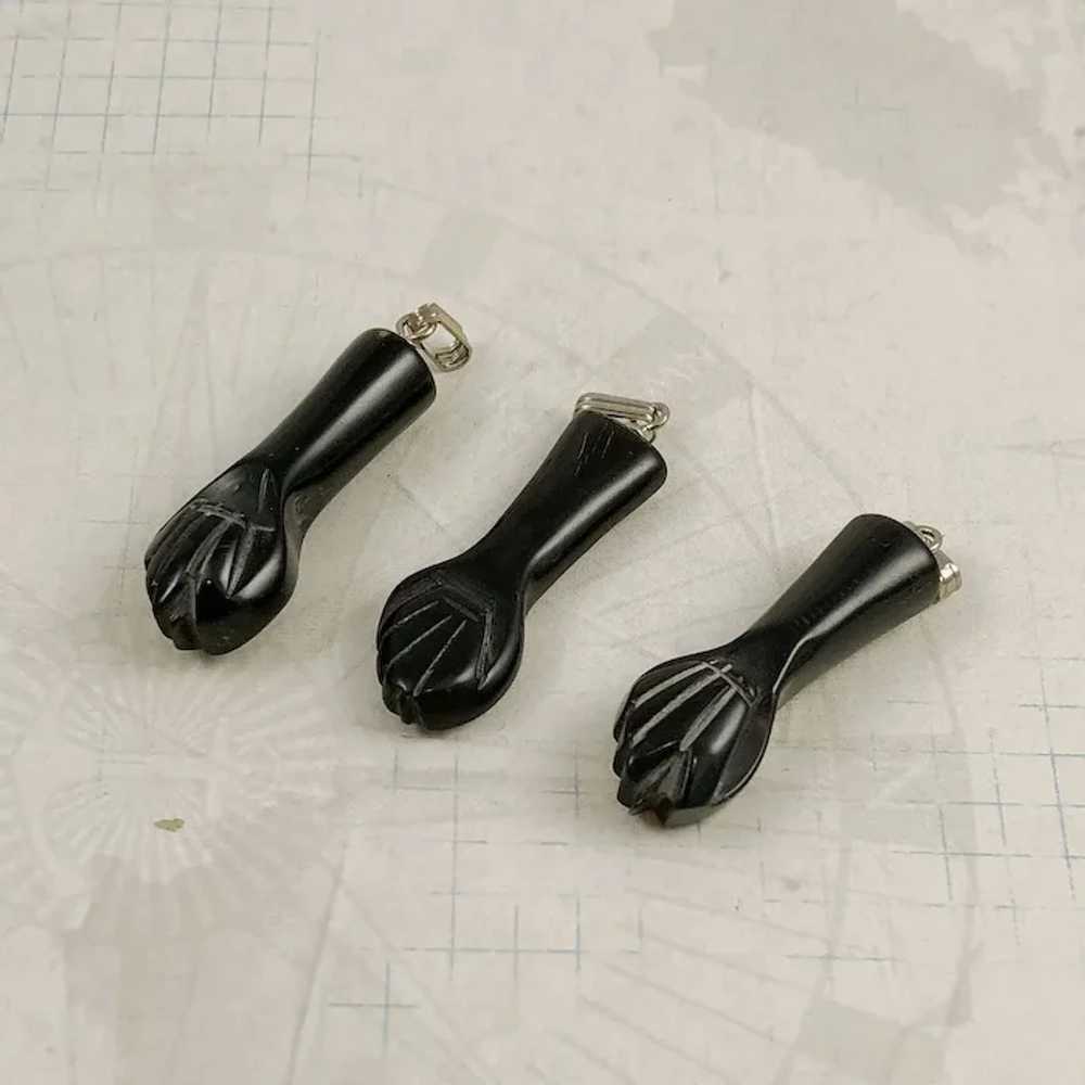 Black Azabache Figa Fist Pendants - Lucky Amulets - image 4