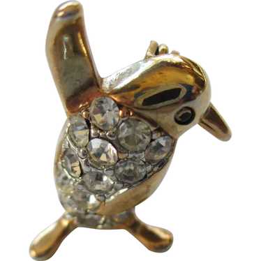 Vintage Rhinestone Penguin Pin - image 1