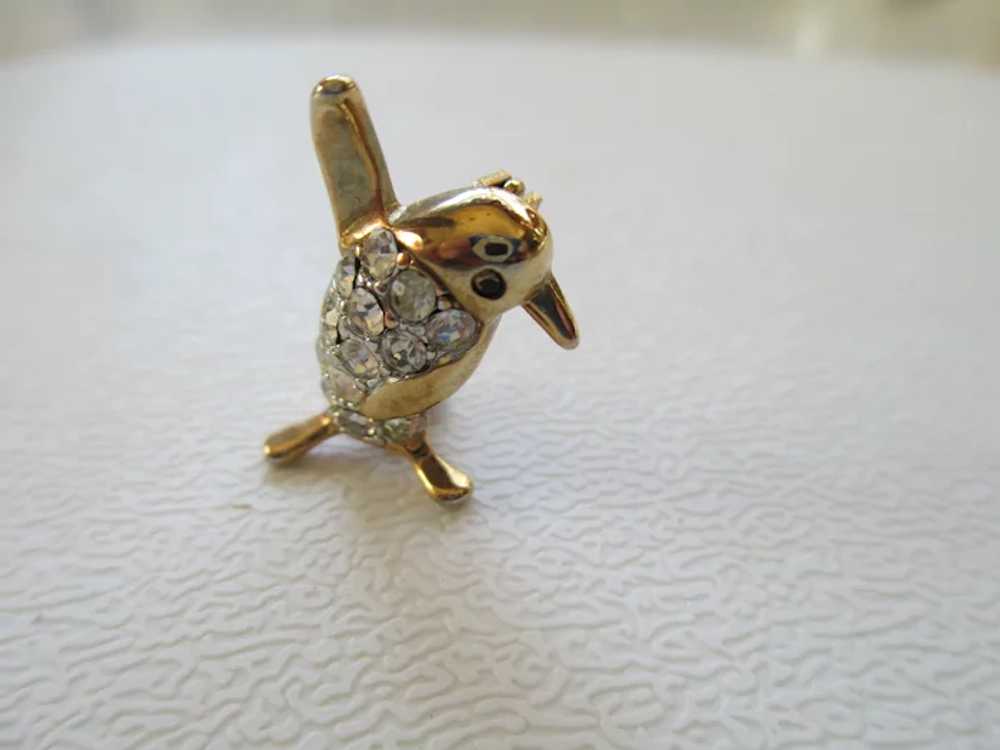 Vintage Rhinestone Penguin Pin - image 2