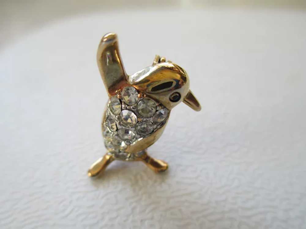 Vintage Rhinestone Penguin Pin - image 4