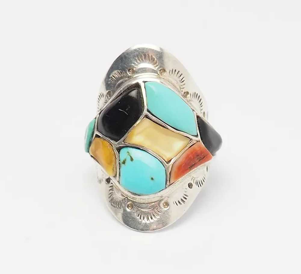 Vintage Native American sterling silver gemstones… - image 2