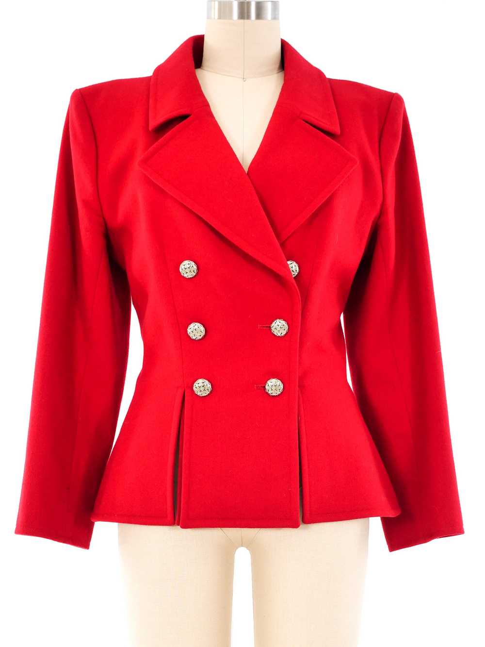 Yves Saint Laurent Red Wool Jacket - image 1