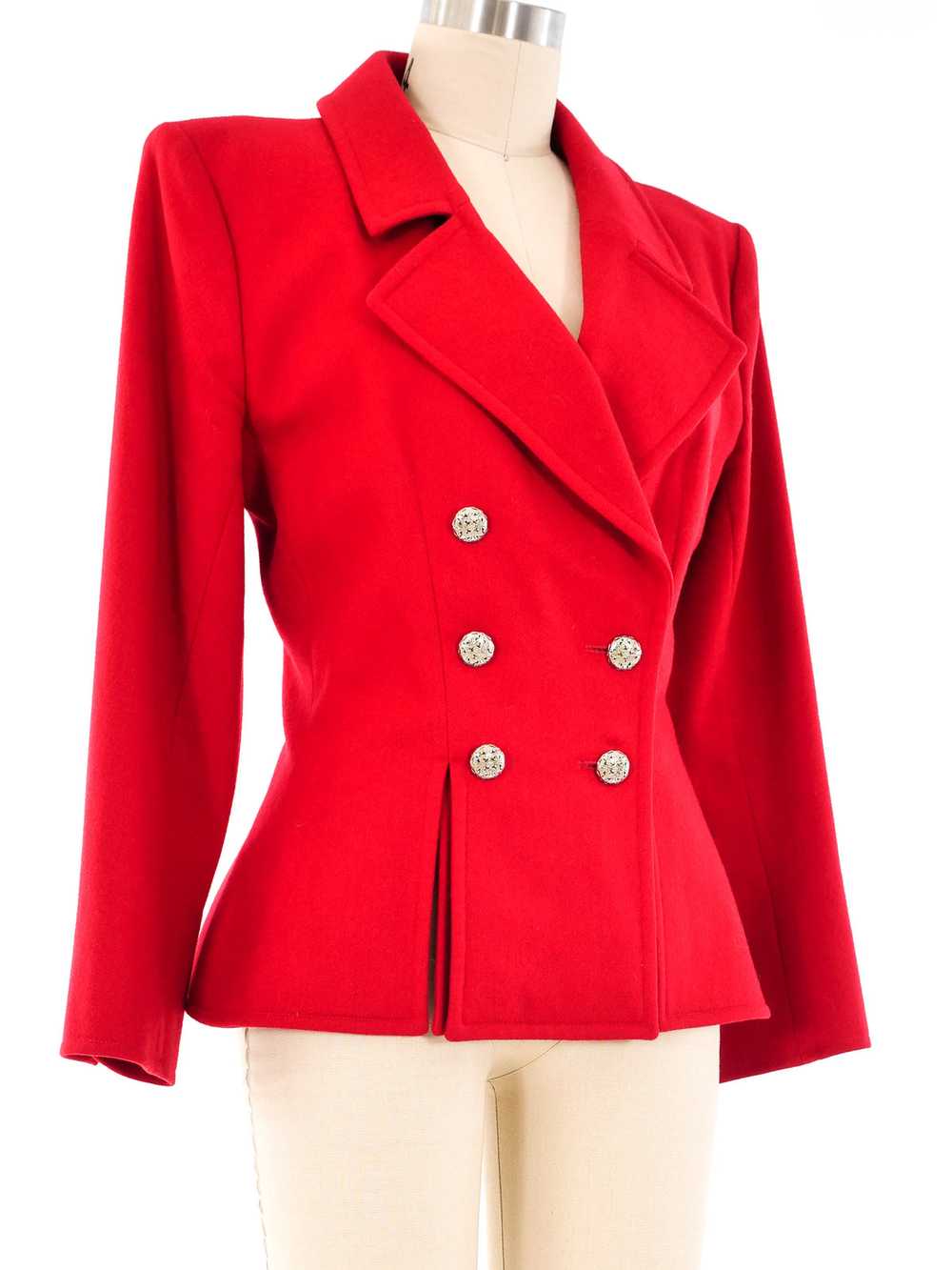 Yves Saint Laurent Red Wool Jacket - image 2