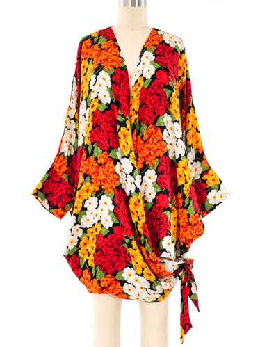 Pierre Cardin Floral Silk Wrap Top