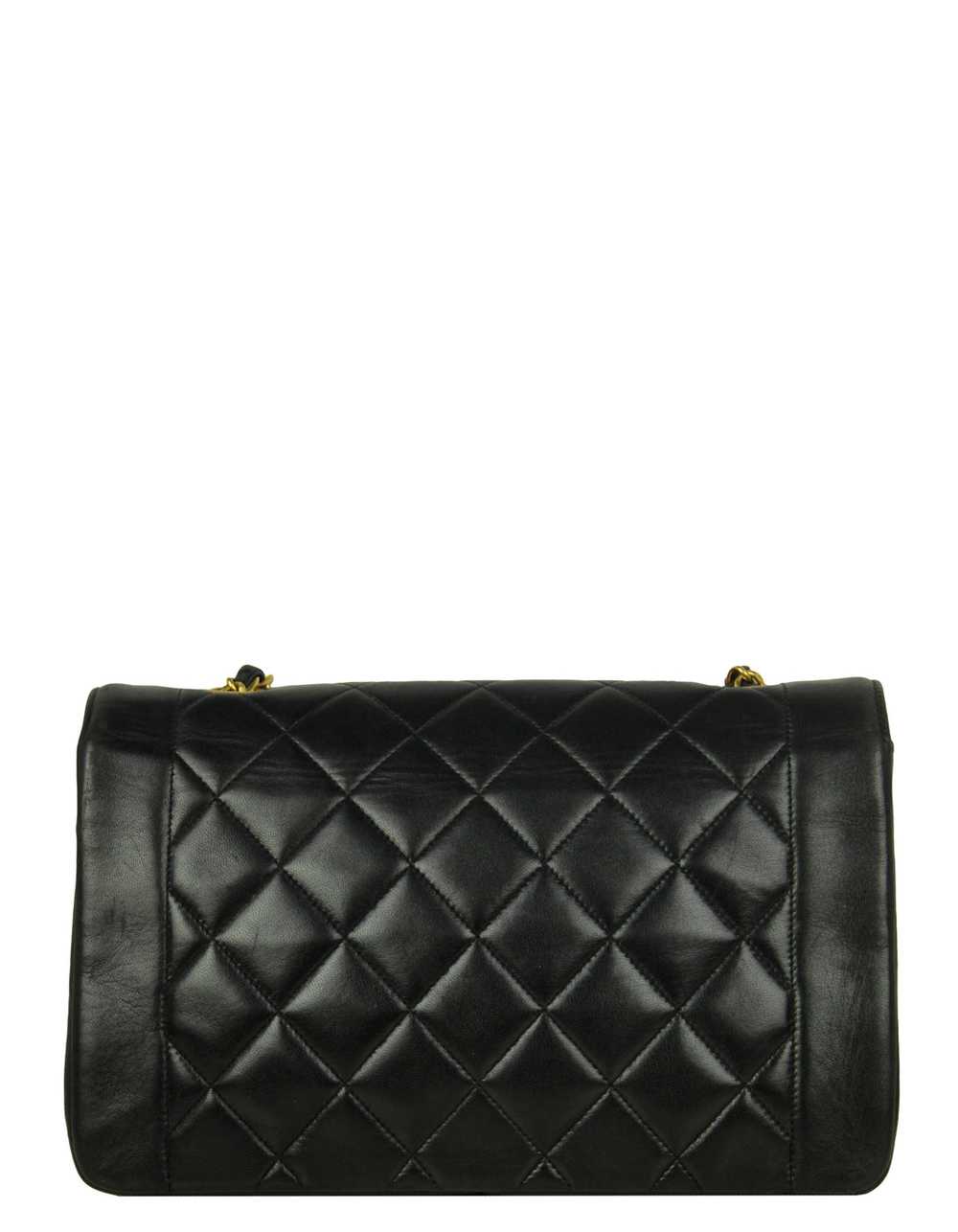 Chanel Black Lambskin Leather Quilted Medium Sing… - image 2