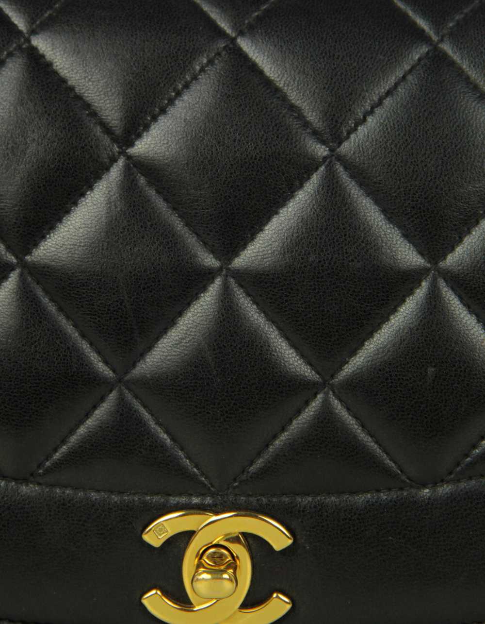 Chanel Black Lambskin Leather Quilted Medium Sing… - image 5