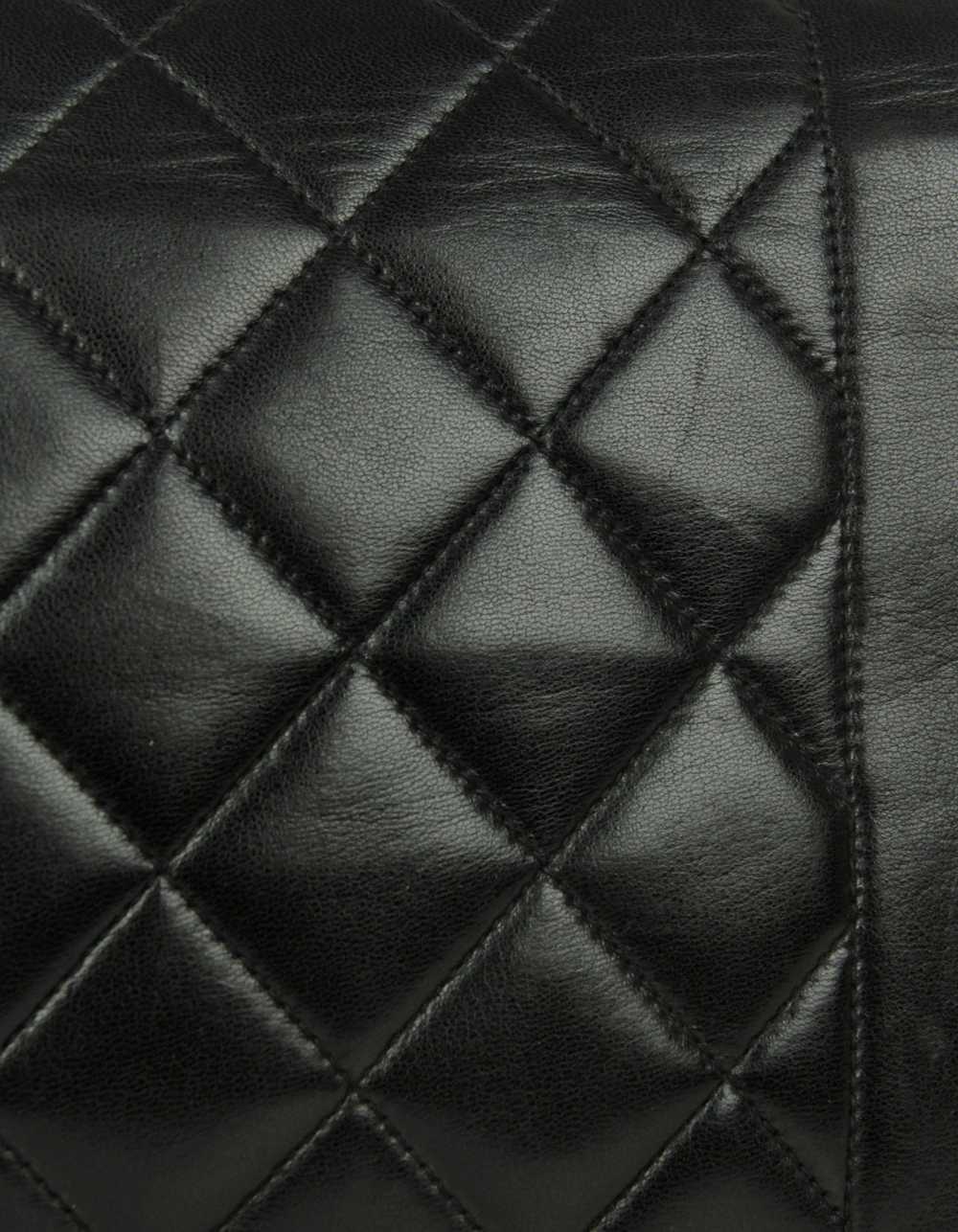 Chanel Black Lambskin Leather Quilted Medium Sing… - image 6