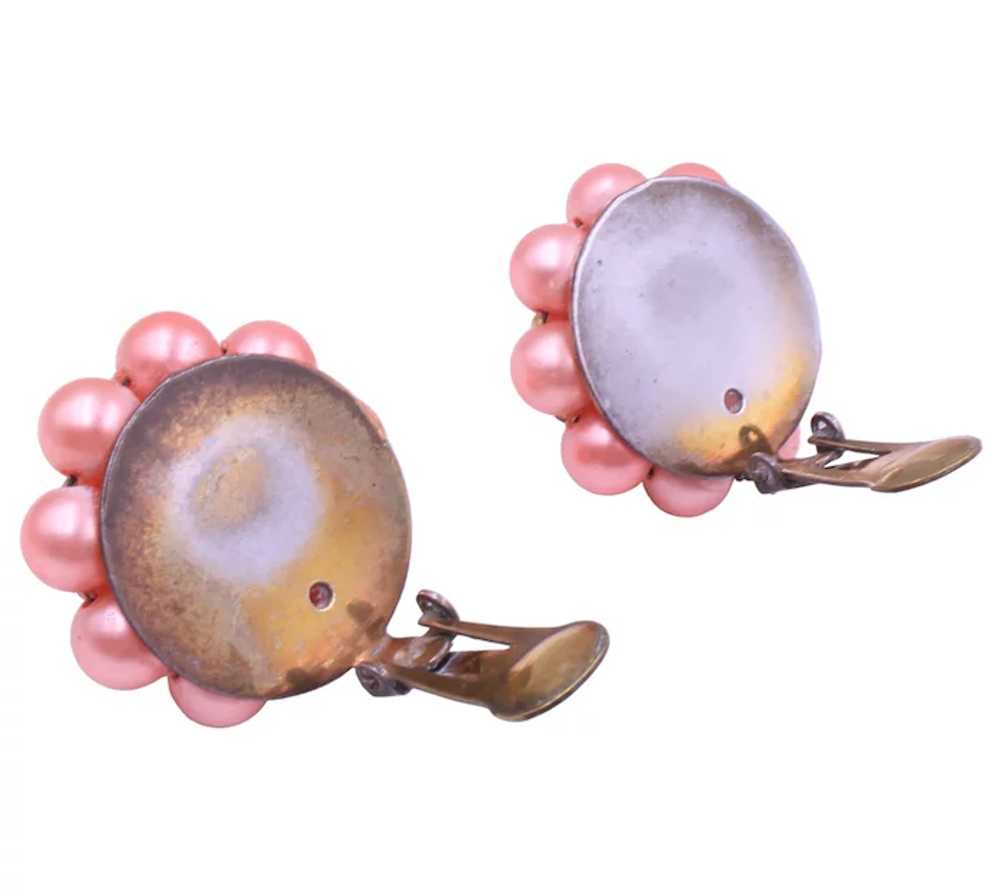 Earrings Pink Moonglow Lucite Domed Bead Earrings - image 3
