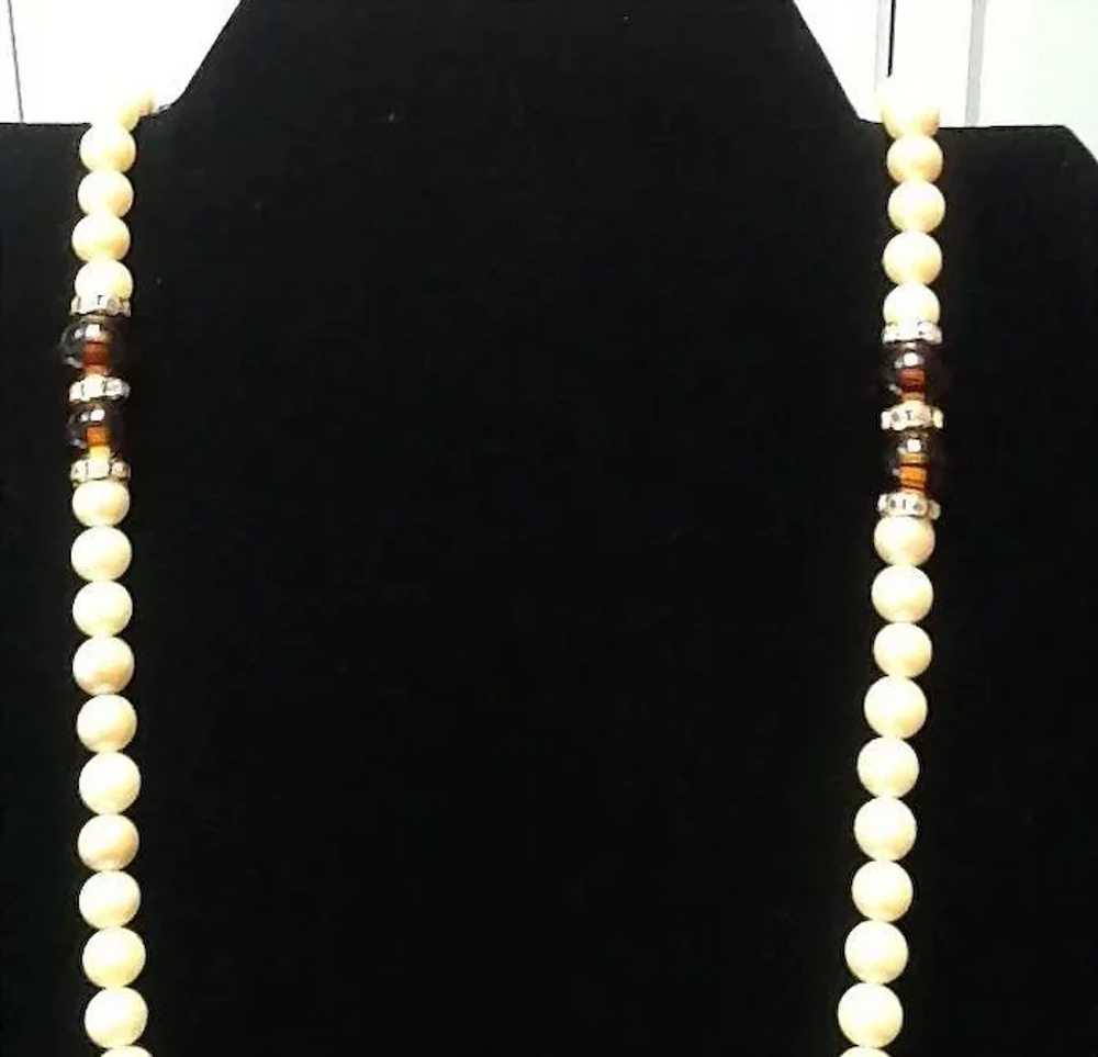 VIntage Lanvin Faux Pearls with Jewels - image 5
