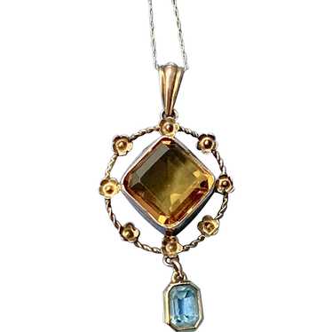 Tourmaline pendant, 9 carat, Victorian