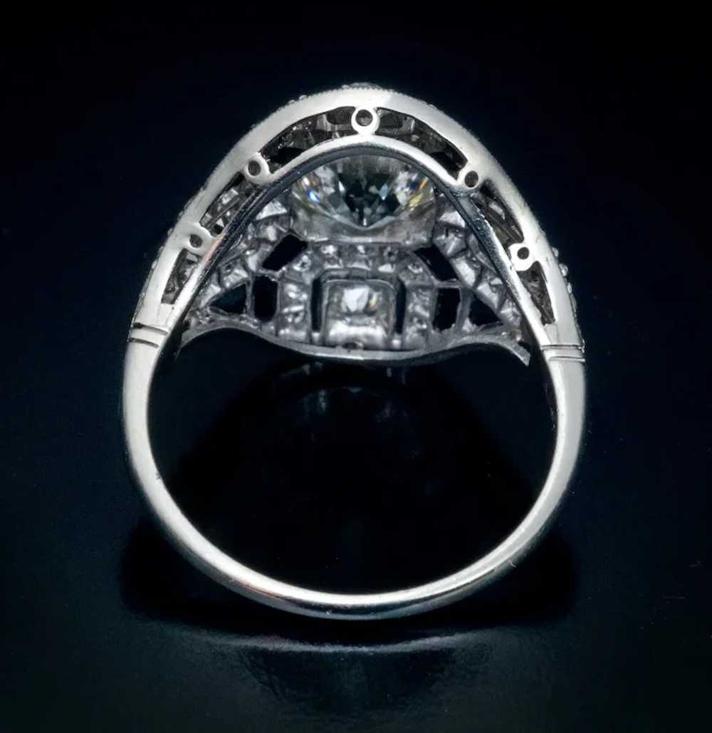 Art Deco Vintage Diamond Onyx Platinum Ring - image 3