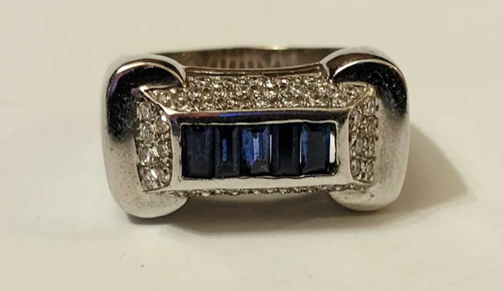 Vintage Italian 18k gold And Sapphire Ring - image 2