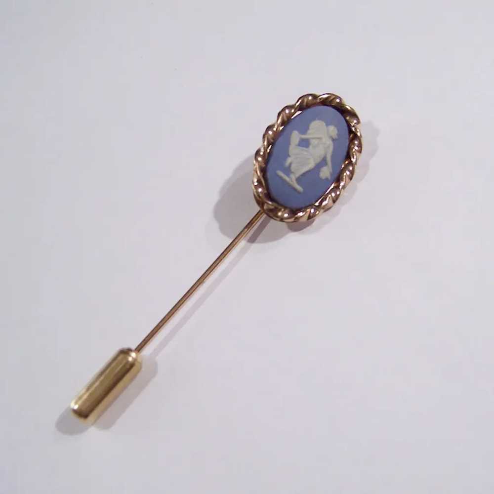 12 Karat Gold Filled Blue Wedgwood Style Stickpin… - image 5