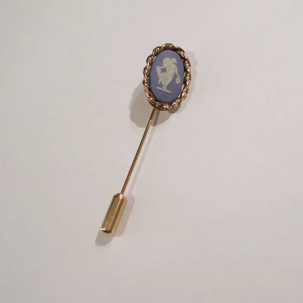 12 Karat Gold Filled Blue Wedgwood Style Stickpin… - image 6