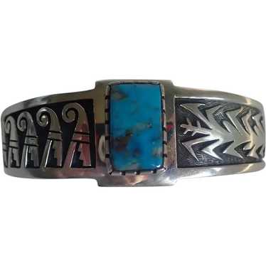 *Vintage Mitchell Sockyma Hopi Sterling Turquoise 