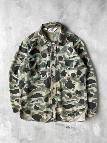 Camouflage Woolrich Chamois Shirt 80's - Medium / 