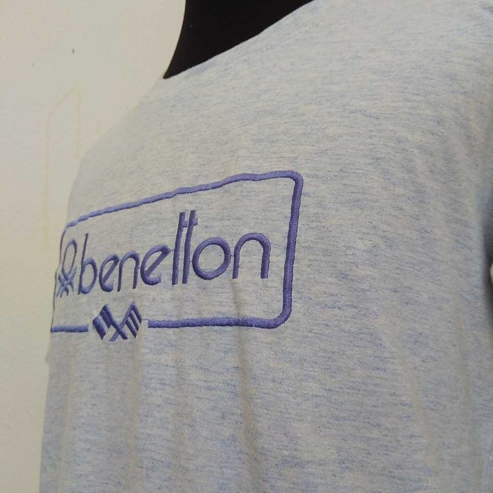 Vintage 90s Benetton Embroidery Big Logo T-shirt … - image 3