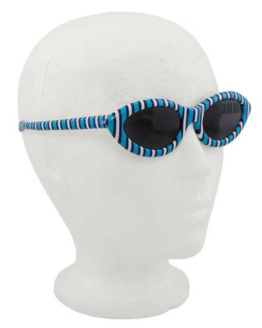 Trifari Blue and White Stripe Sunglasses