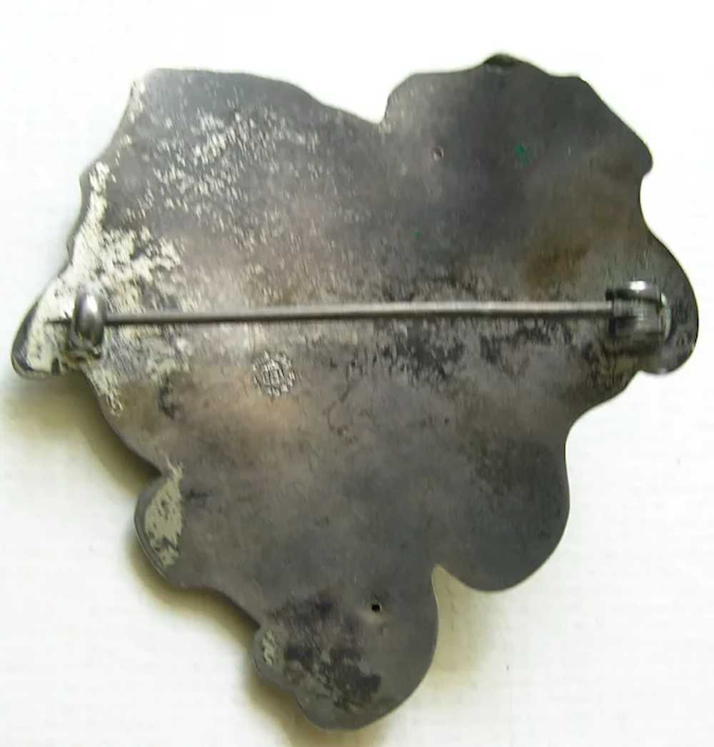 Unger Art Nouveau Lady and Poppies Sterling Brooch - image 2