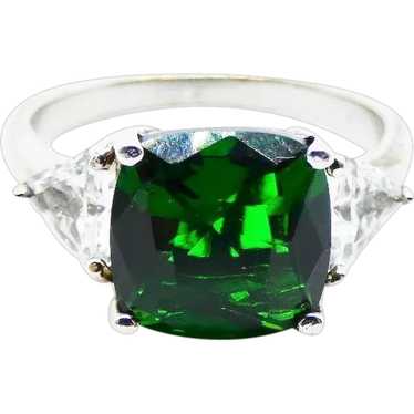 Vintage Sterling Silver Imitation Emerald and Imit