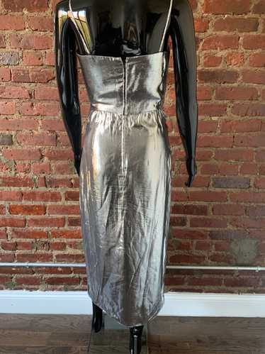 80s Splendiferous Silver Lamé Dress