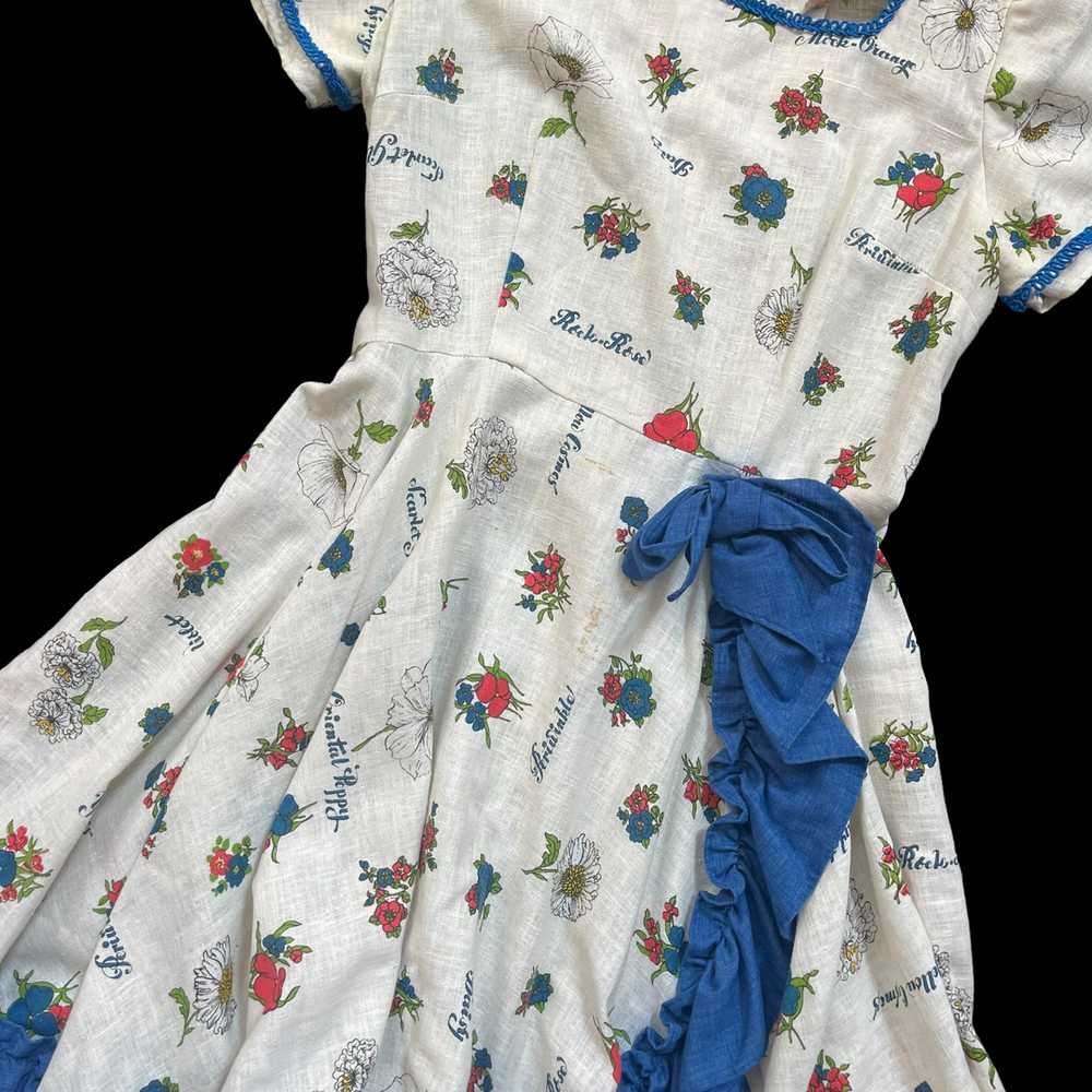 1980’s NOVELTY FLOWER PRINT DRESS - image 6