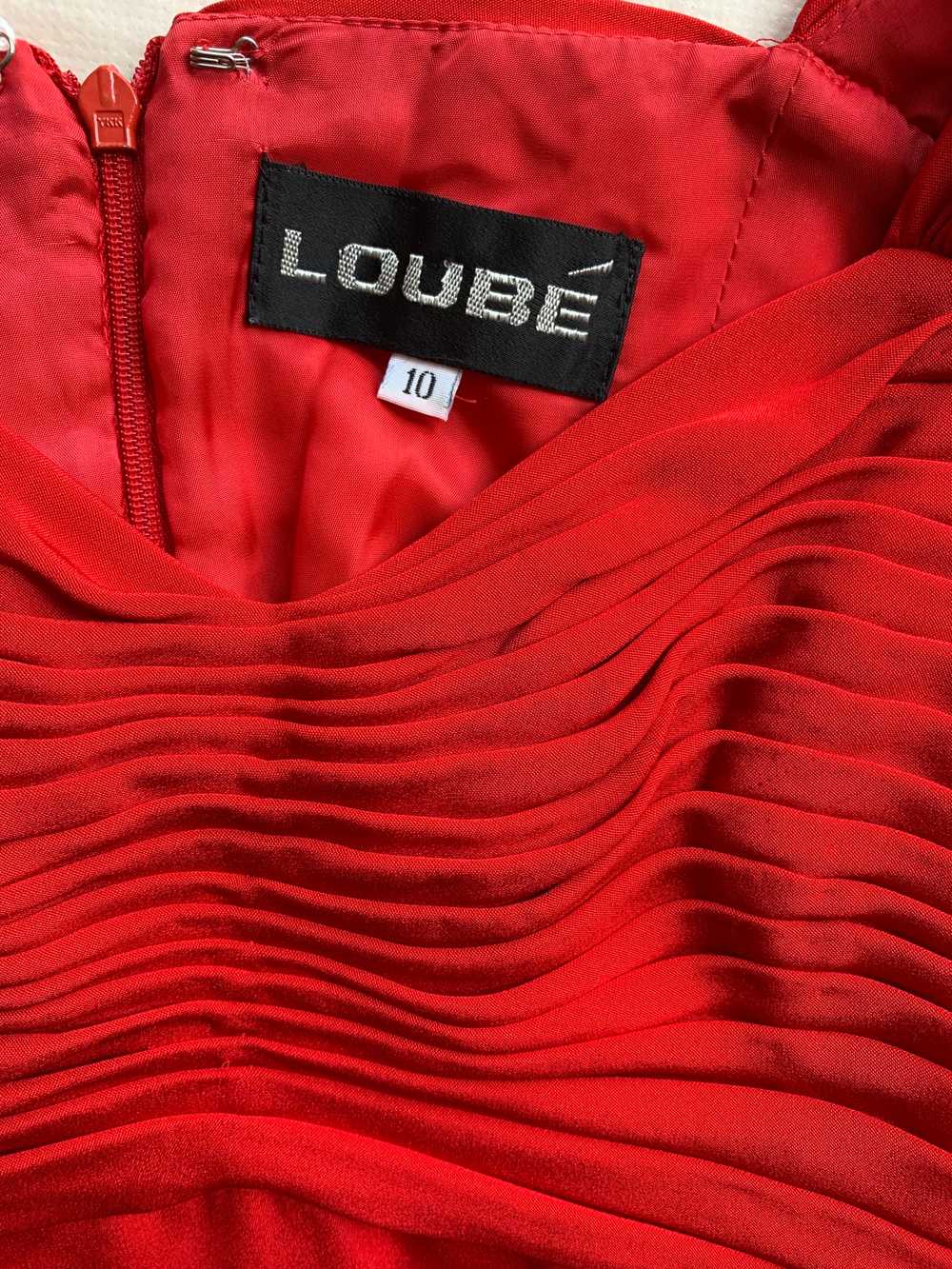 Loubé 80's Ruched Sleeve Silk Dress - image 4