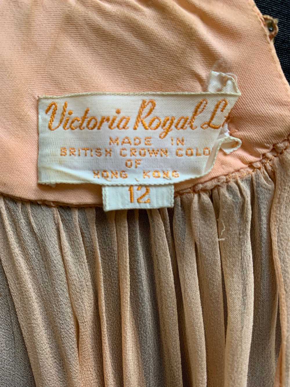 60s Victoria Royal Beaded Silk Chiffon Cape - image 10