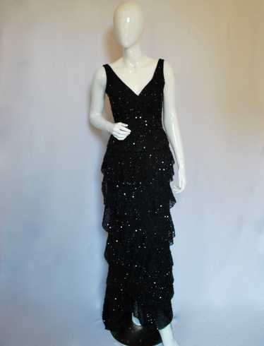 Black Beaded Michelle Gown