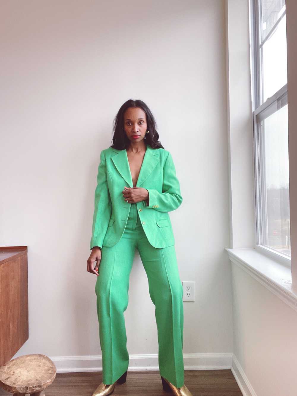 Green 70s Pant Suit - image 3
