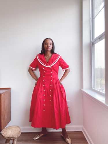40s Cotton Sailor Dress - image 1