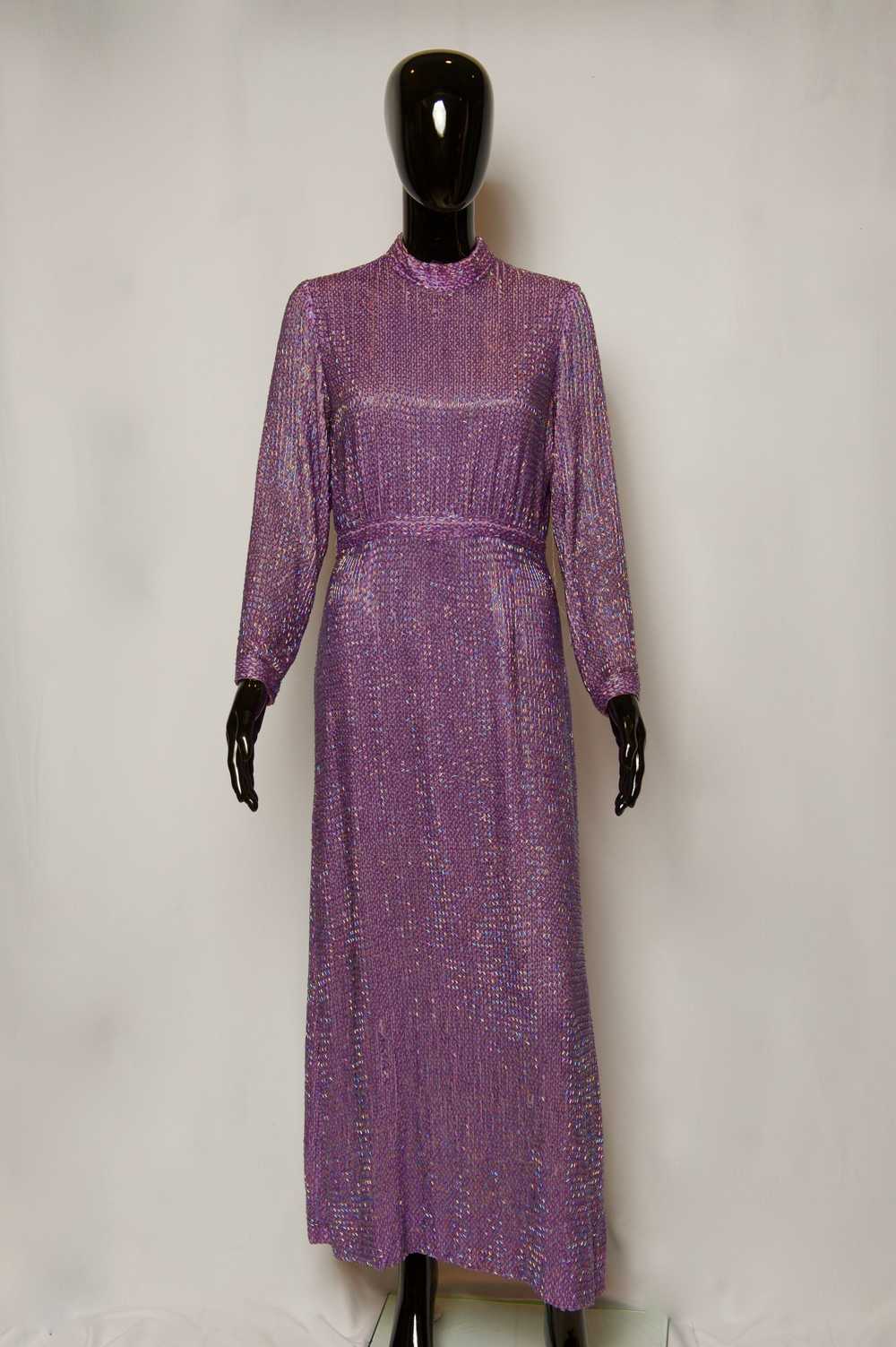 70's Lavender Beaded Gown - Gem