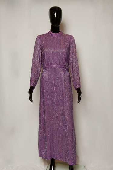 70's Lavender Beaded Gown