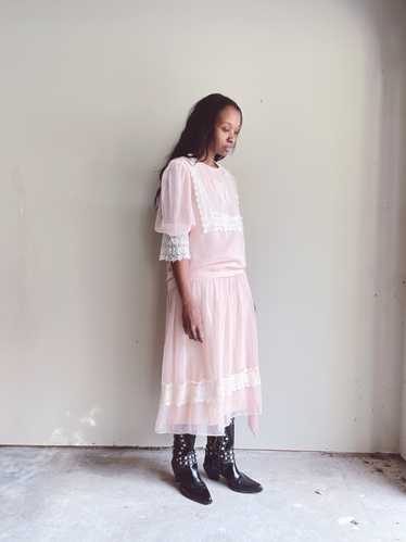 Blush Chiffon 20s Style Dress