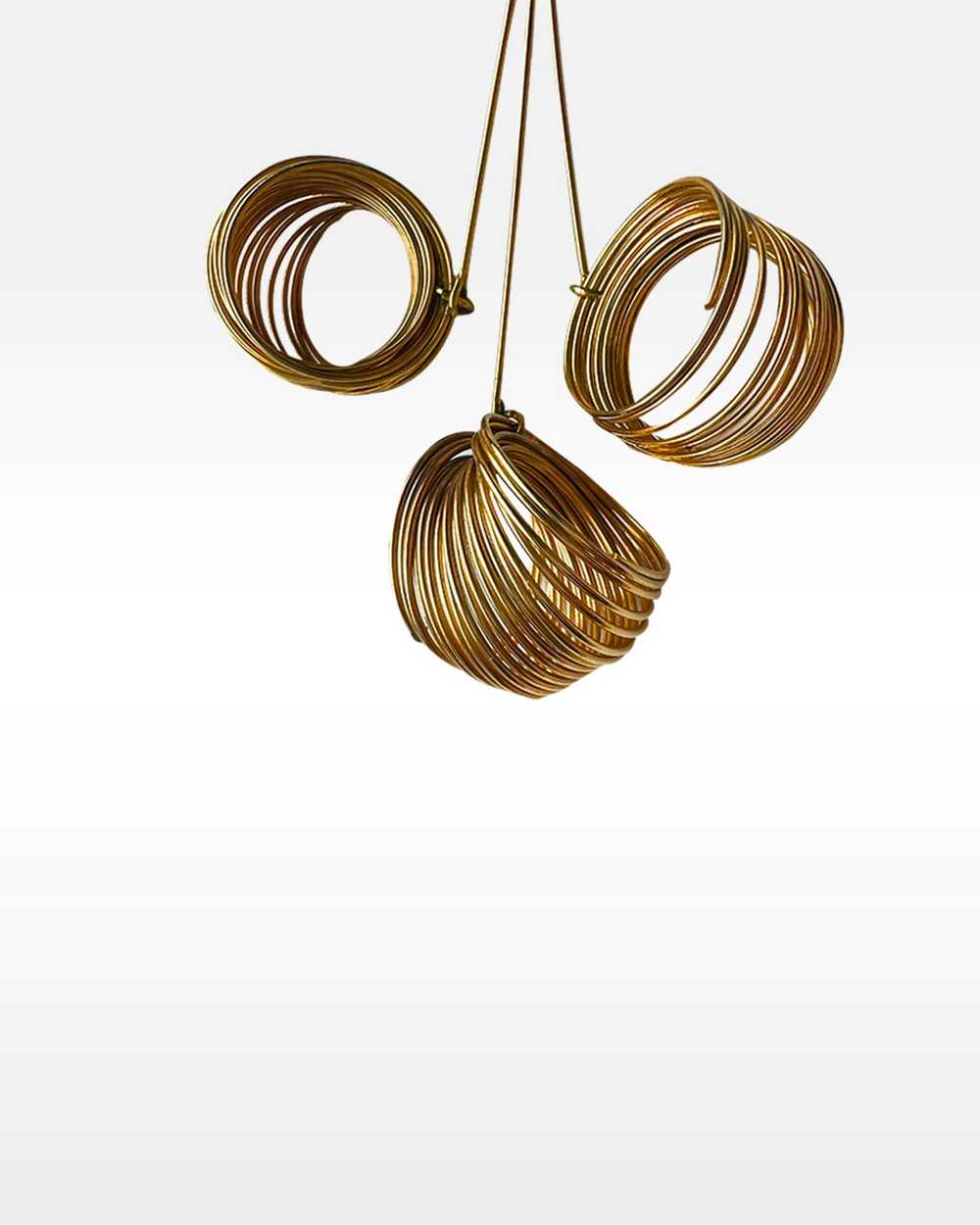 Wire Hoop Gold Metal Drop Clip Earrings - image 4