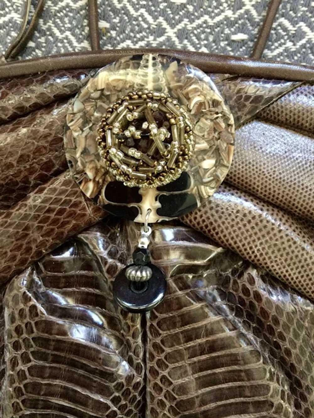 Vintage Cobra Snakeskin with Custom Embellishments - image 5