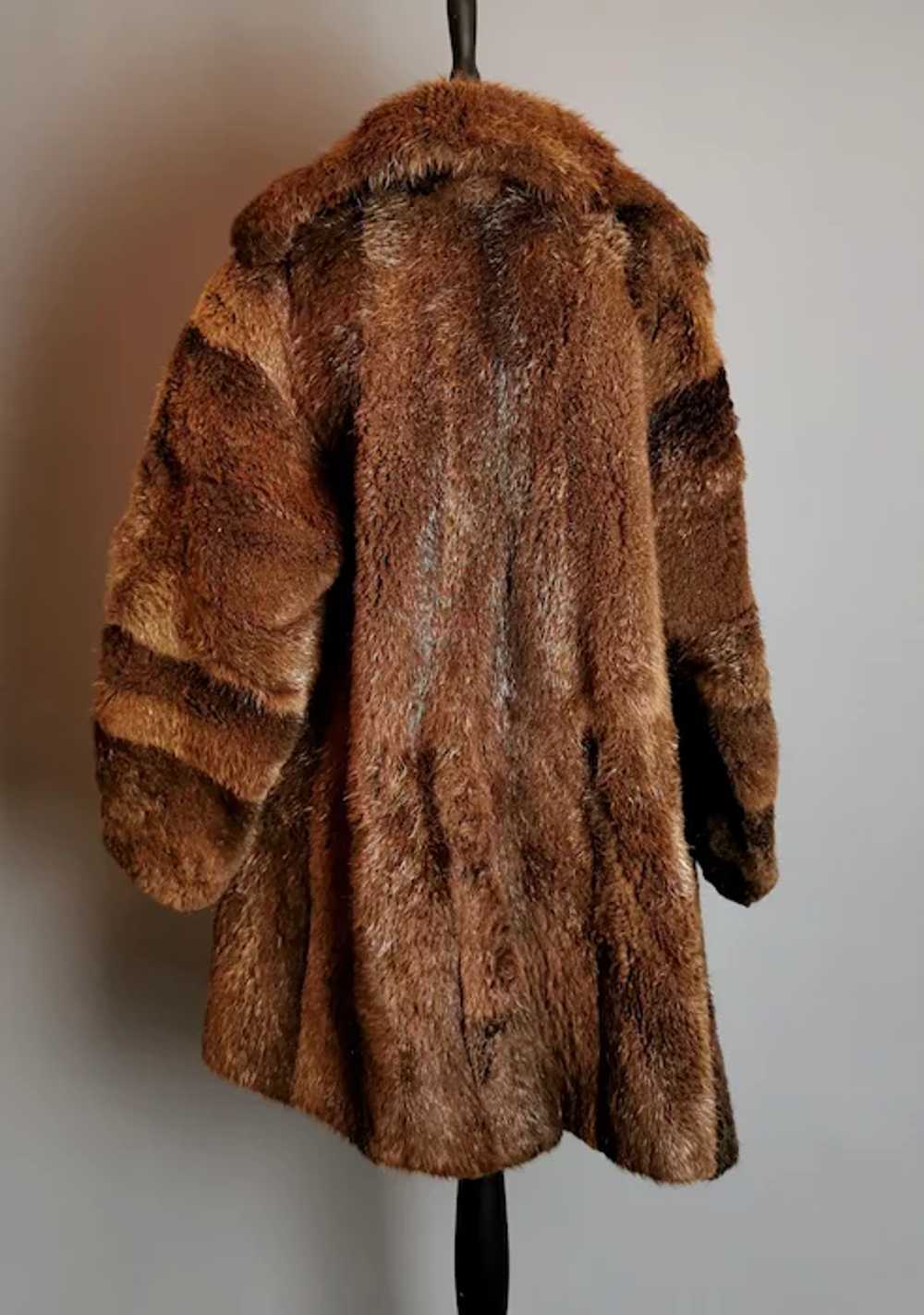 Vintage 1950's Italian fur swing coat - image 10