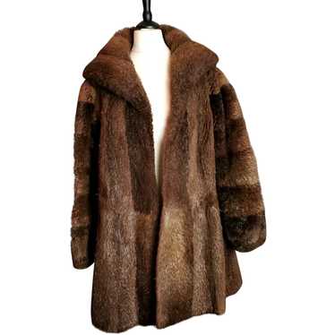 Vintage 1950's Italian fur swing coat - image 1
