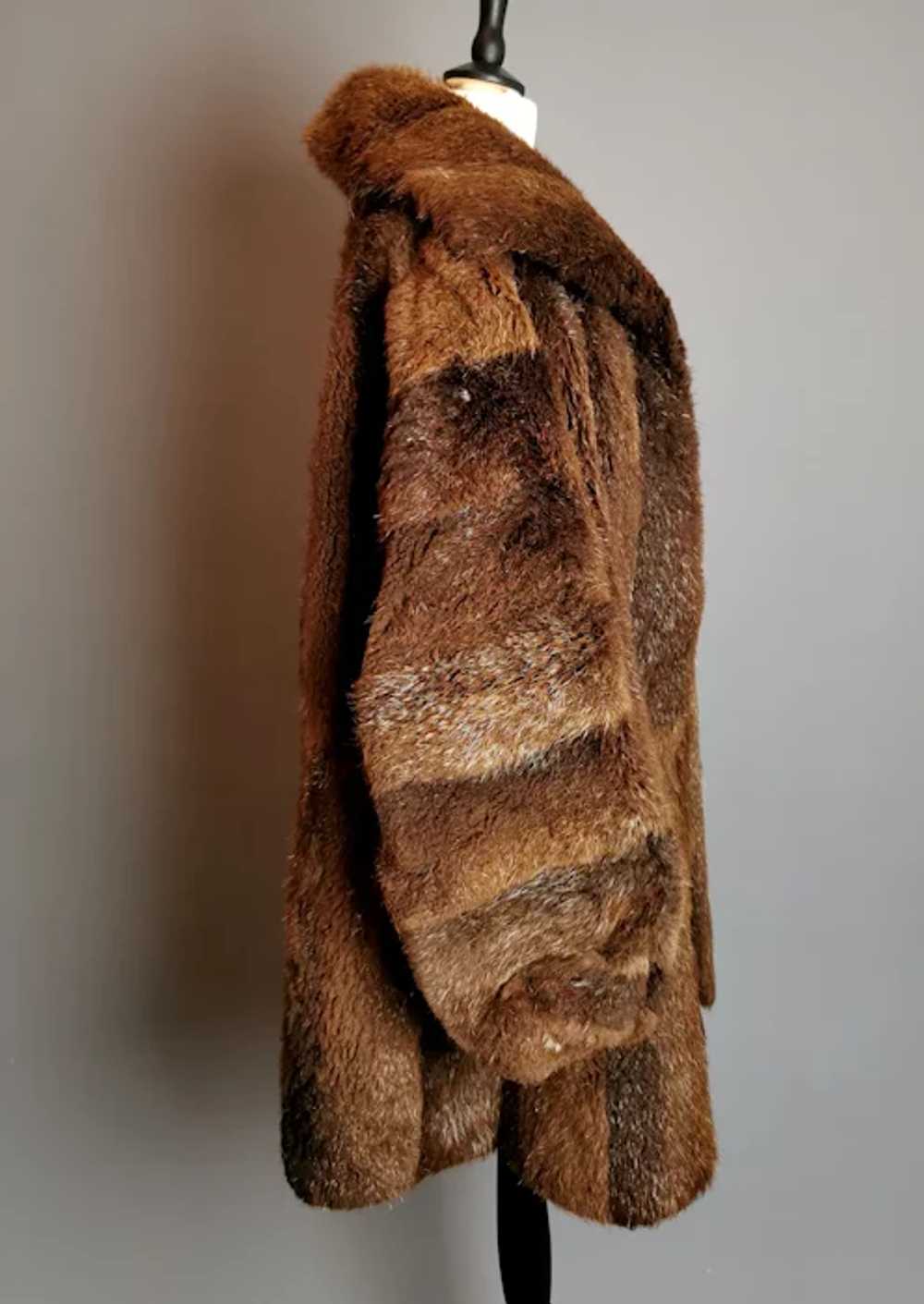 Vintage 1950's Italian fur swing coat - image 8