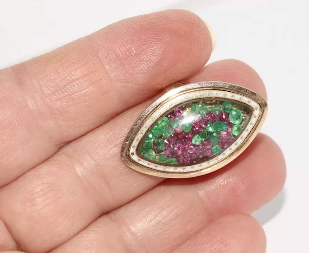 Antique 18th Century Georgian Ruby Emerald Enamel… - image 6