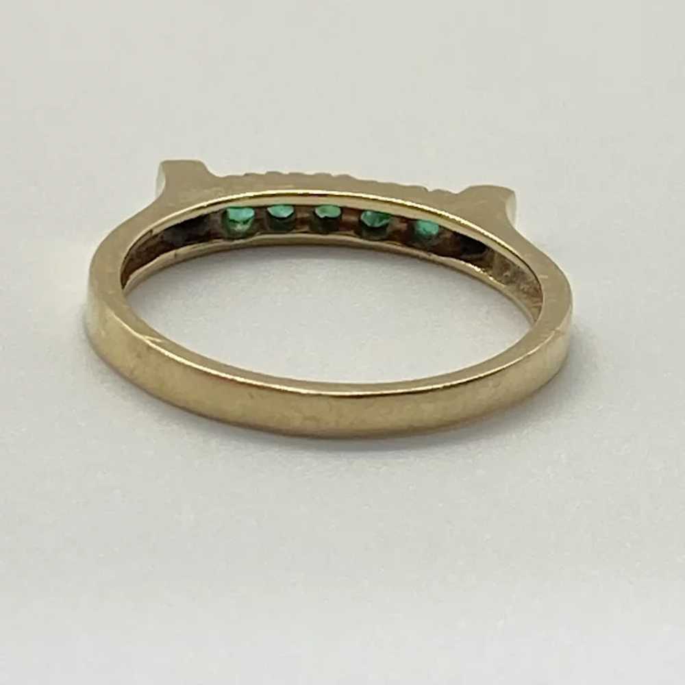 Petite Emerald and Diamond Band Ring .12 Carat tw… - image 4