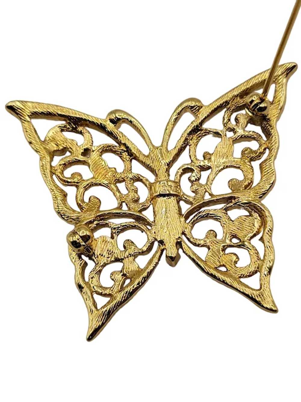 Monet Silver Tone Wire Butterfly Pin