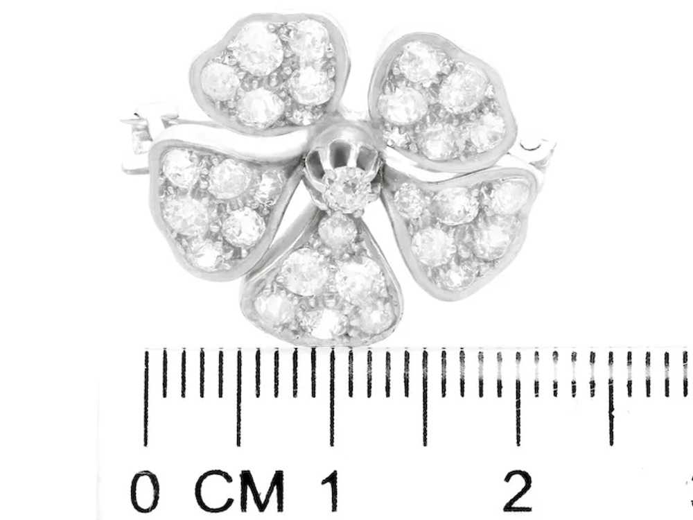 Antique 2.75ct Diamond and 9ct White Gold Floral … - image 7