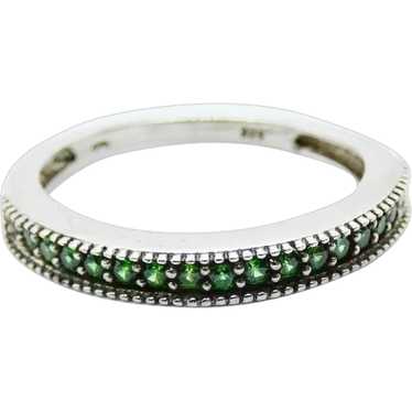 Sterling Silver Green Cubic Zirconia Ring